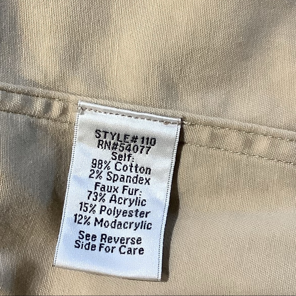 CAbi Hooded Utility Jacket Tan Khaki Cotton Safari Barn Coat Pockets Large - Picture 6 of 8